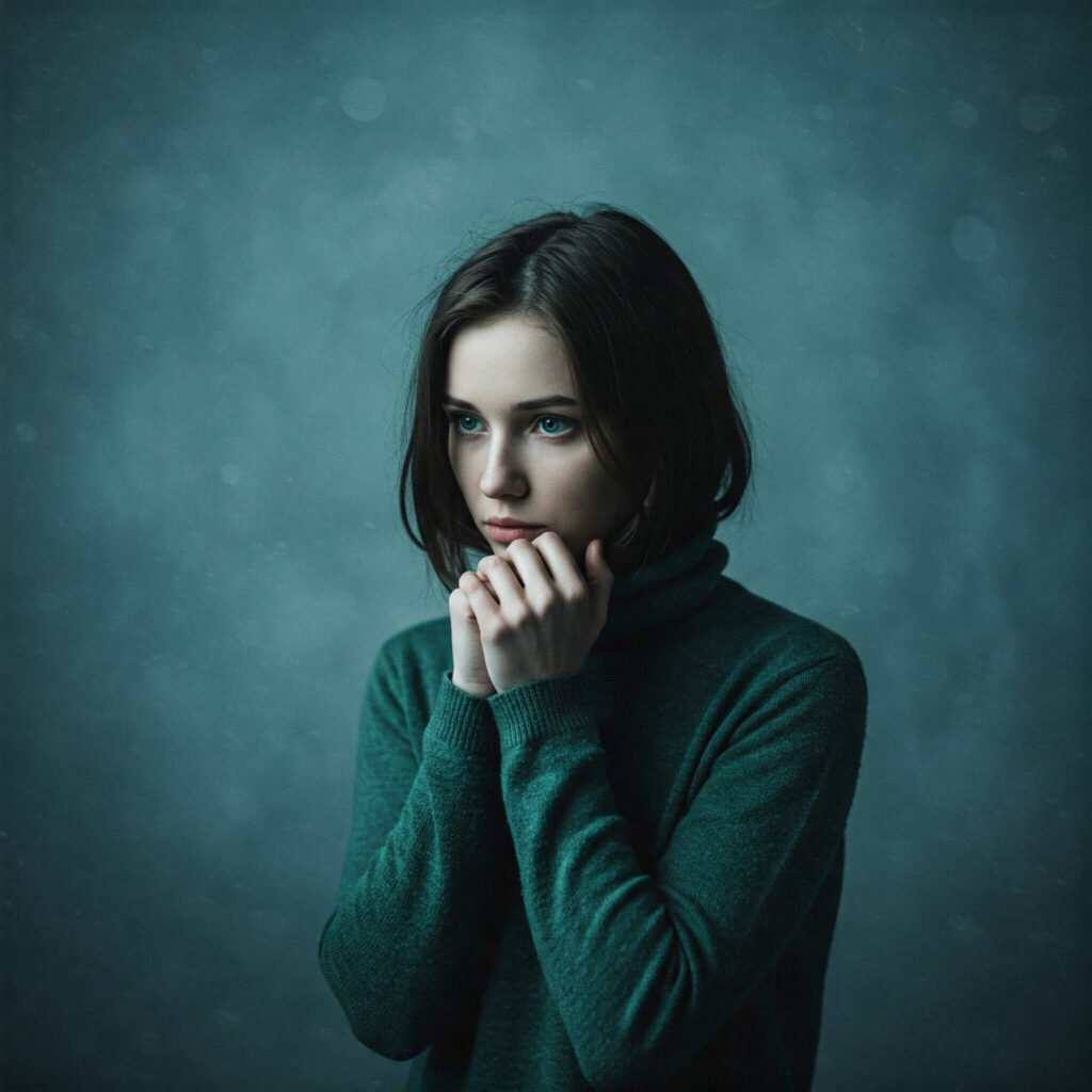 A woman with a look of contemplation