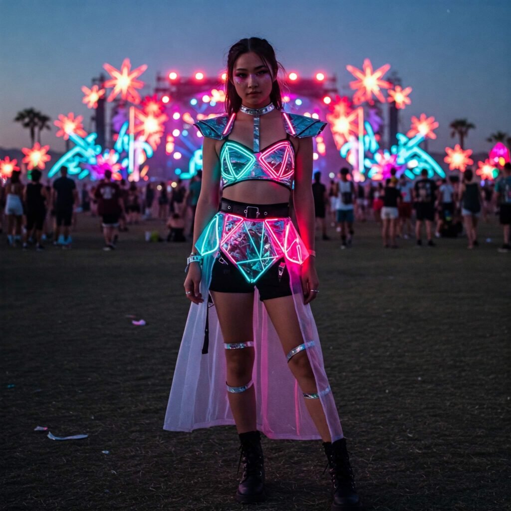Neon Dystopian Coachella Outfit