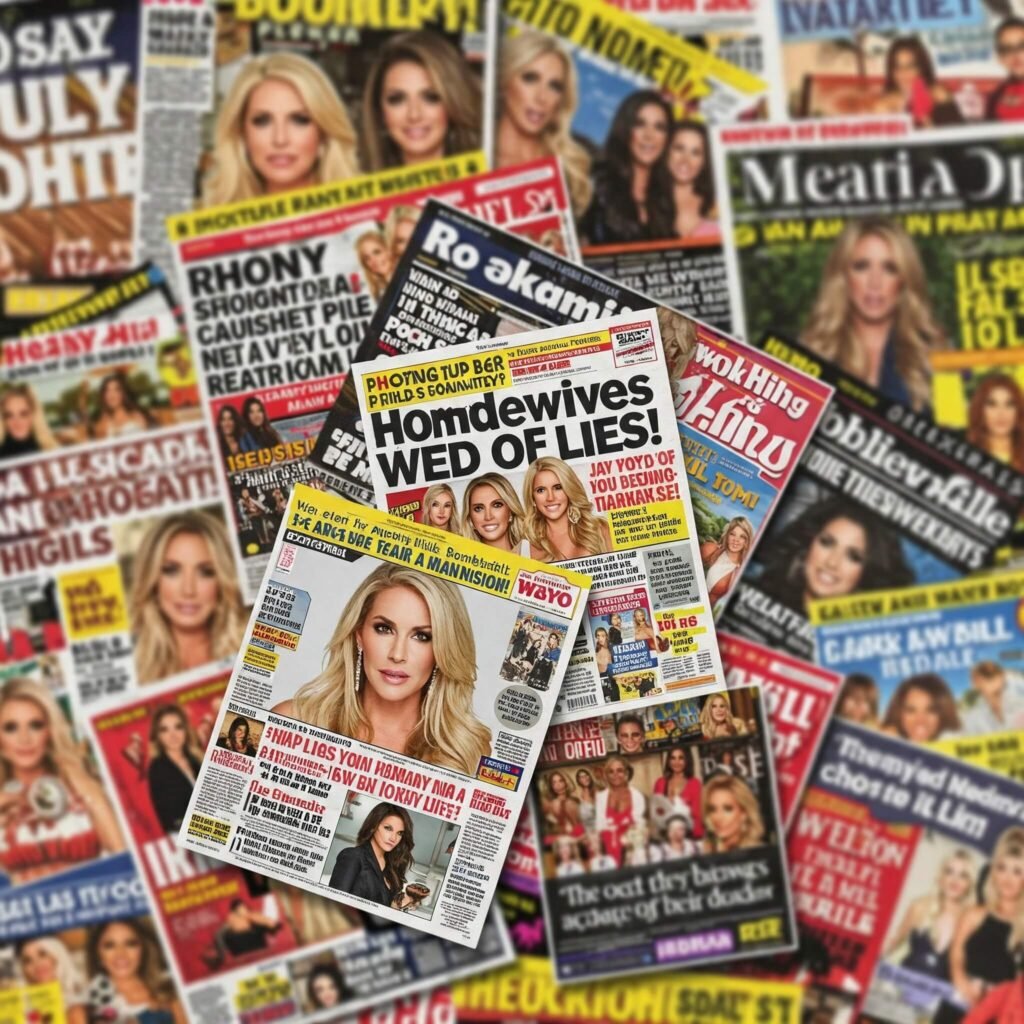 Tabloid collage, social media outrage
