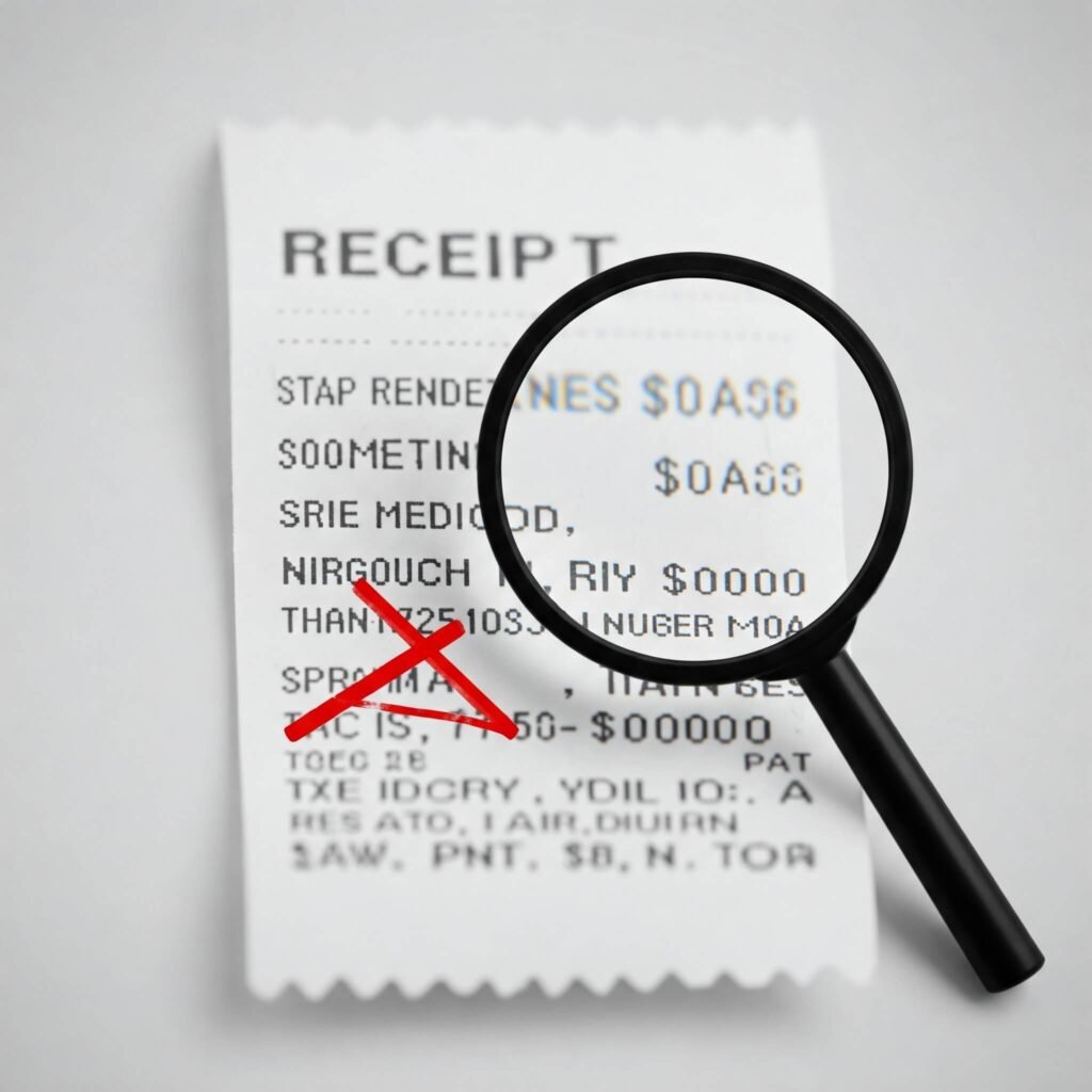 Cheating Receipt Evidence