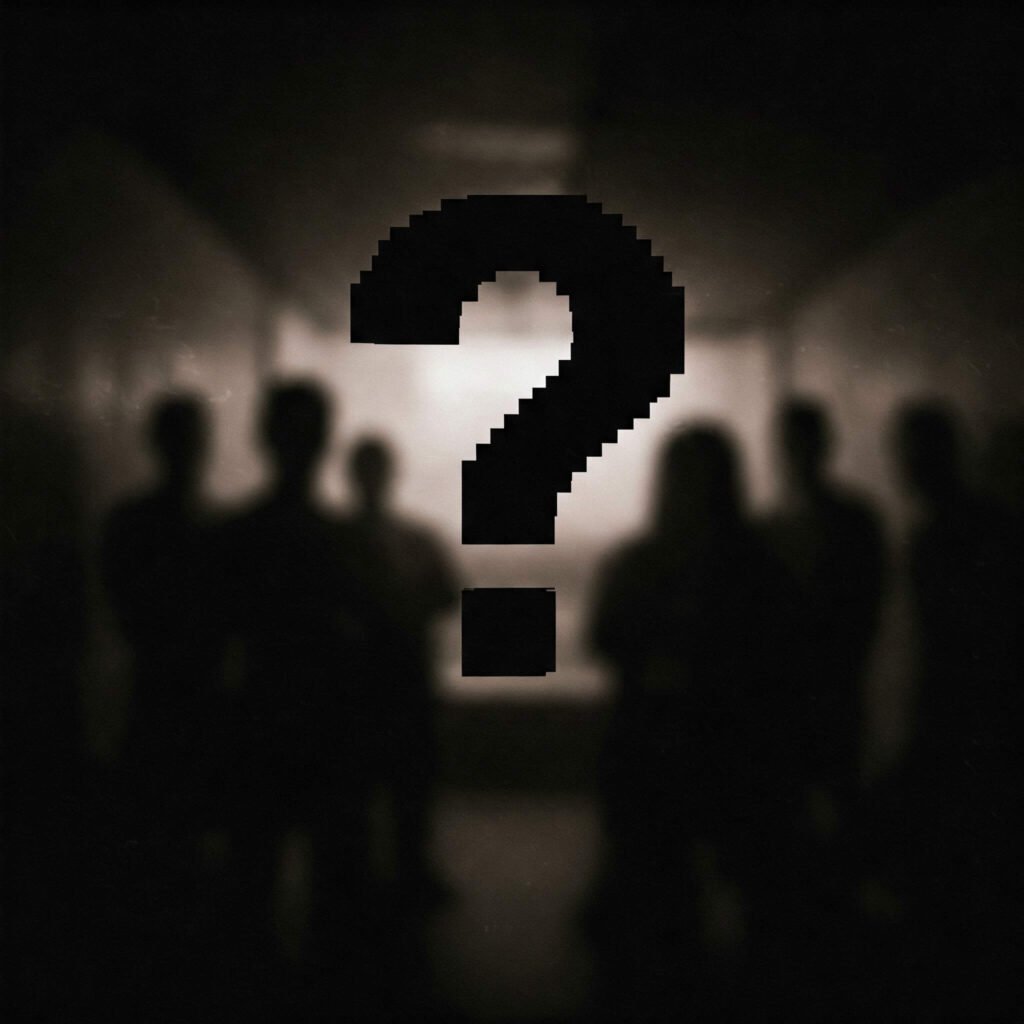 Blurred photo with question mark