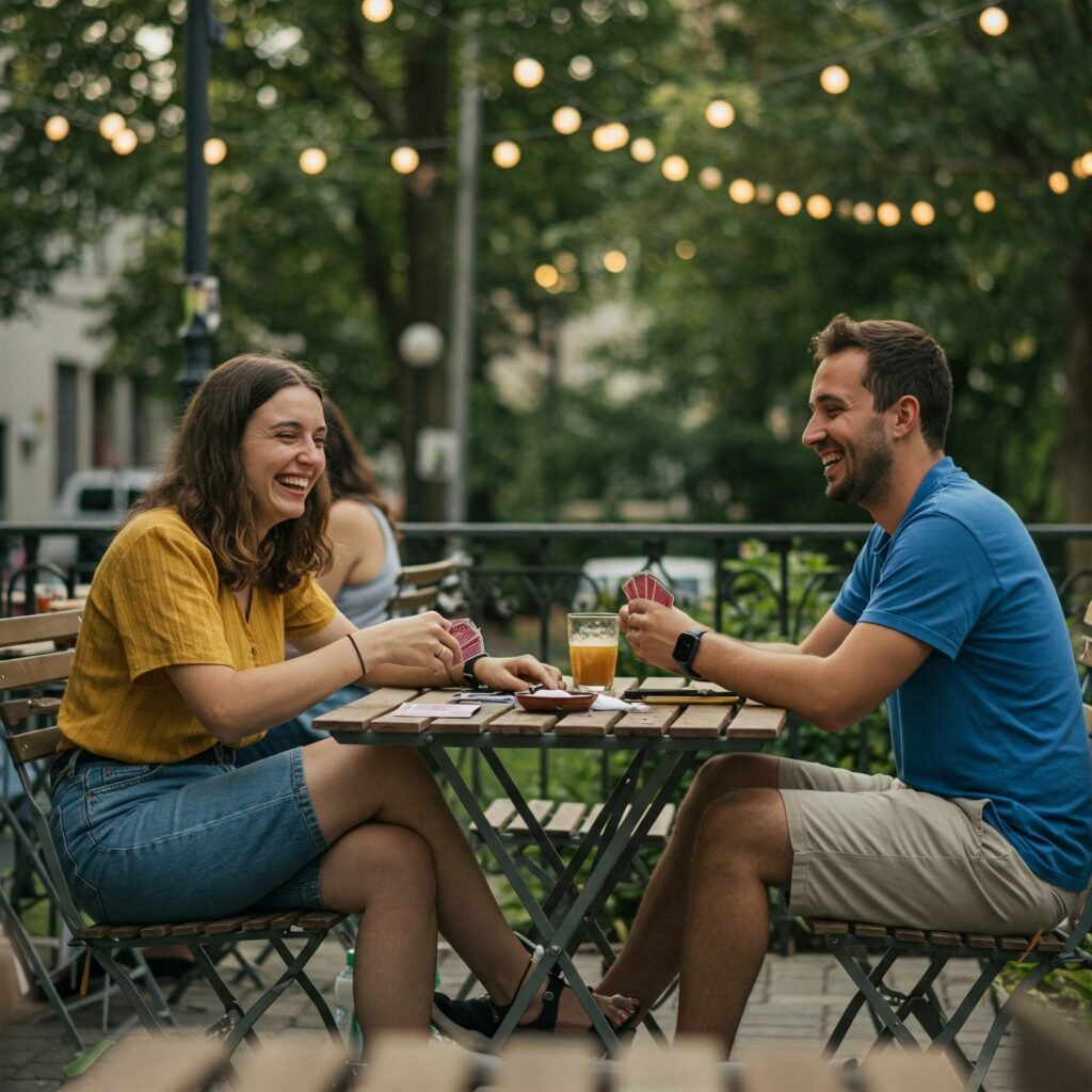 Playful Couple Laughing Casually