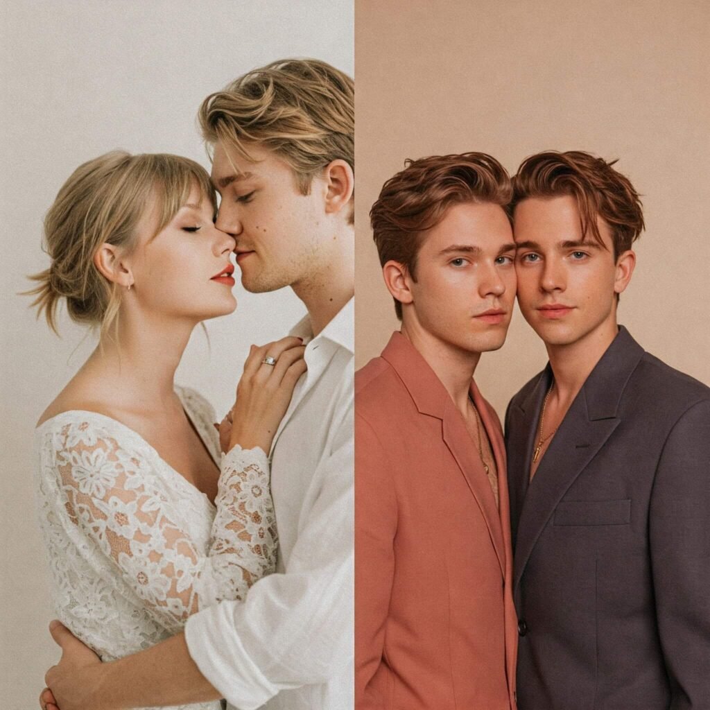 Taylor Swift with Joe Alwyn and Matty Healy