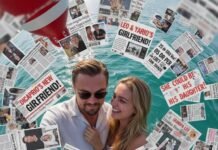 Leonardo DiCaprio’s New Girlfriend Is Half His Age — Fans React "Chaotic collage of DiCaprio new girlfriend age gap frenzy with fan shade."