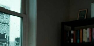 The Influencer Fashion Feud That’s Spilling All Over TikTok A cozy late-night scene from a rainy Seattle apartment: viewed from a low, tilted angle over a steaming red coffee mug on a dark couch, a woman with wide eyes peers at the glowing screen of her open laptop amid bookshelves and rain-streaked windows.