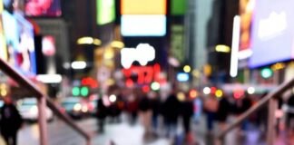 The Celebs Who Skipped the Met Gala — And Why Fans Are Furious A low-angle, rain-slicked view of empty stone steps leading up to blurred Times Square billboards and lights at night, evoking a quiet, abandoned vigil.
