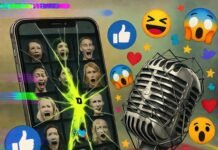 Most Viral Celebrity Interviews That Broke the Internet Glitchy vintage polaroid of a cracked phone spilling screaming celebrity pixels, a mic webbed in tweet threads, emoji confetti storming a red carpet, thumbs-ups twisting into question marks, in neon lime and bruised purple on faded sepia.